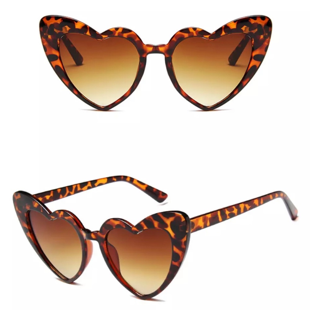 Cheetah Heart Shaped Sunglasses leopard Cat Eye frame